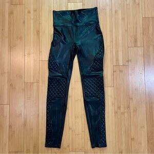 Spanx Black Quilted Leggings Small Petite